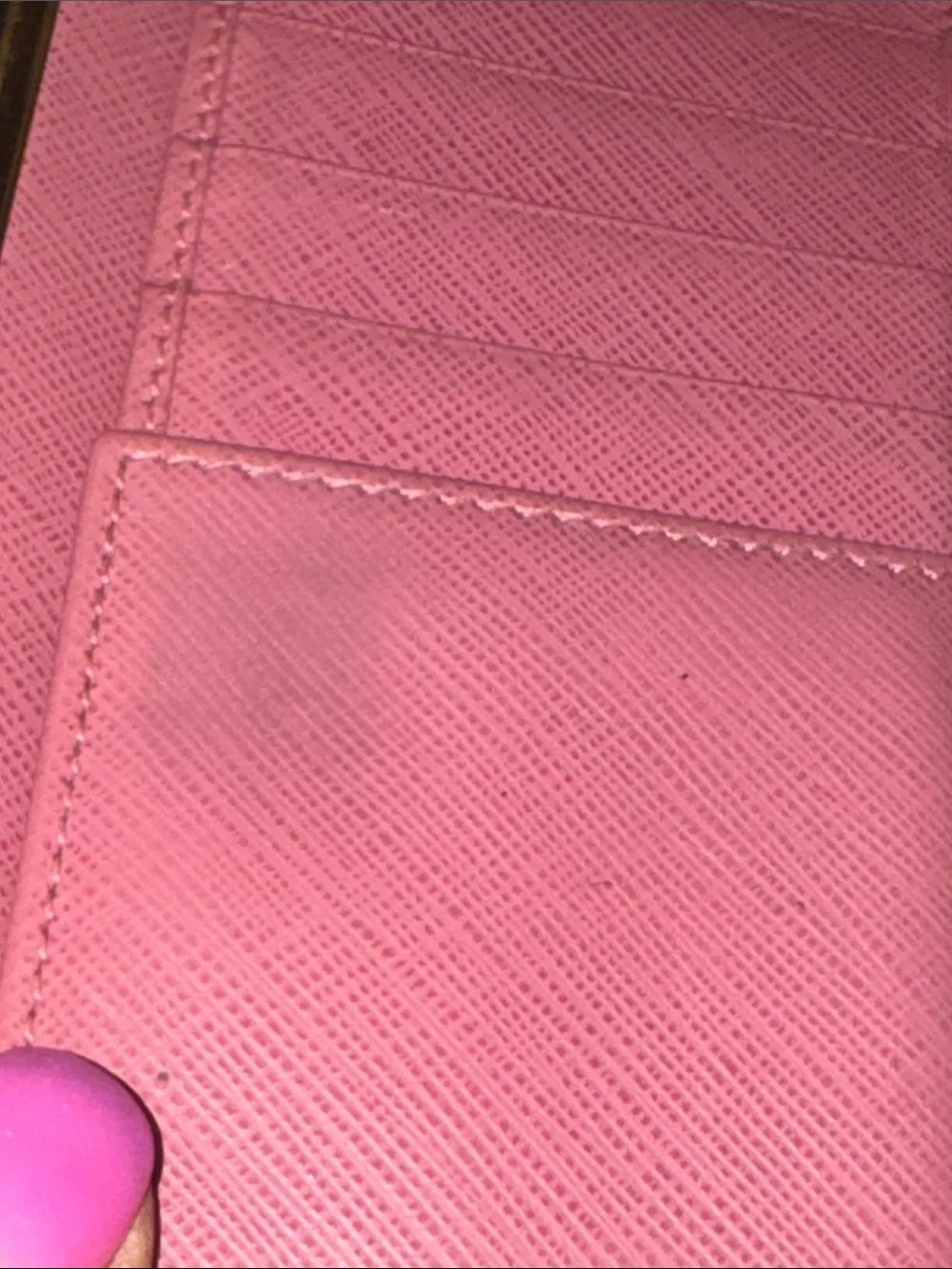 Salvatore Ferragamo Pink Leather Clutch Wallet with Gold Hardware
